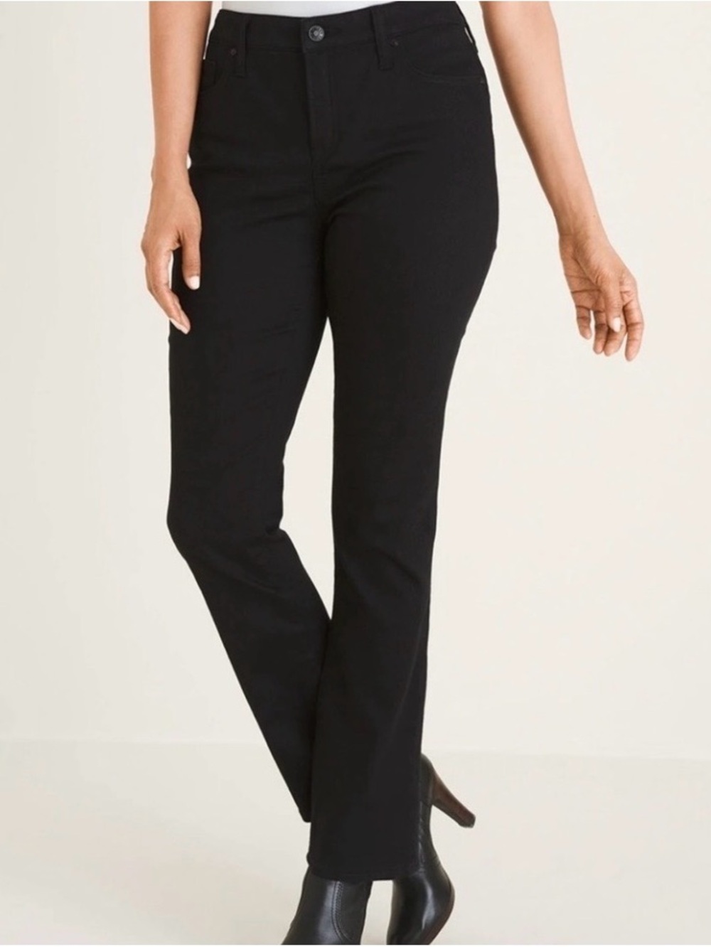 NWT Chico’s Girlfriend Straight Leg Black Jeans size 16 SHORT Chicos 3